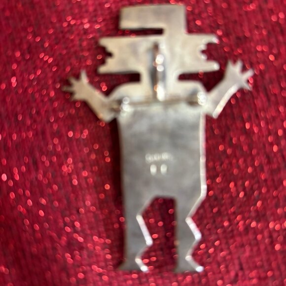 Navajo sterling and turquoise pin - Picture 2 of 2